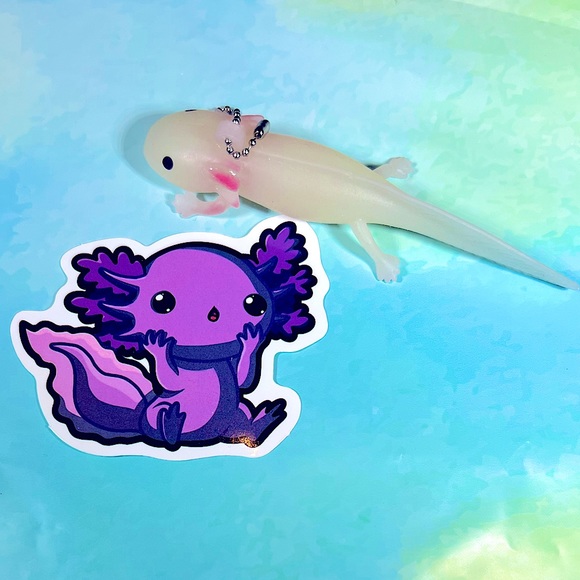 PURPLElotl Axolotl Crazy Trending WaterProof Single Decor Accent Sticker - Picture 1 of 3